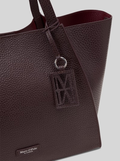 Marc O'Polo Torba shopper ze skóry bydlęcej nappa z przywieszką z logo Średniobrązowy 5