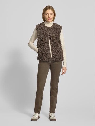 Buena Vista Slim fit jeans met knoopsluiting, model 'Malibu' Taupe - 1