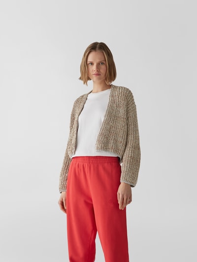 Forte Forte Cropped Strickjacke mit Effektgarn Mittelbraun 4