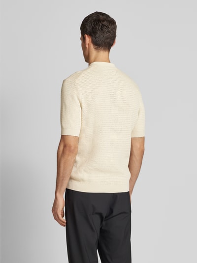 JAKE*S STUDIO MEN Poloshirt  van viscosemix met structuurmotief Ecru - 5