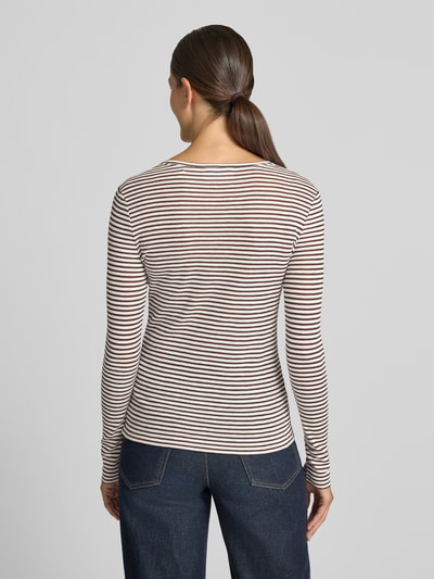 Rich & Royal Longsleeve mit Streifen-Muster Schoko 5