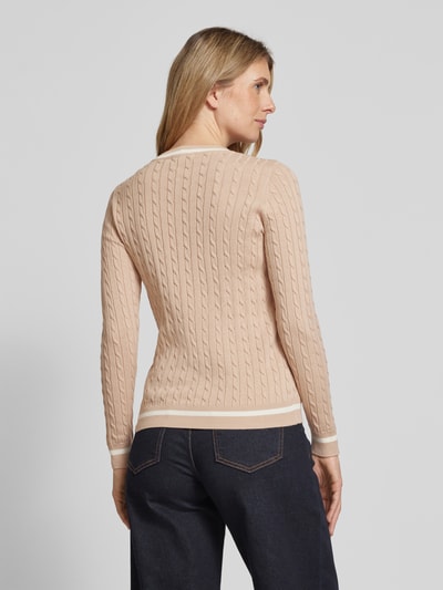 Christian Berg Woman Strickpullover mit gerippten Abschlüssen Hellbraun 5