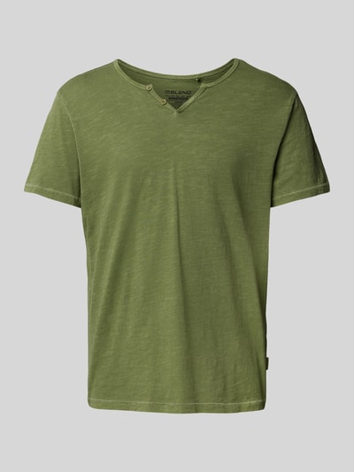 Blend T-Shirt mit Serafino-Ausschnitt Oliv 2