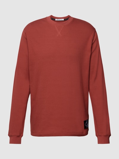 Calvin Klein Jeans Sweatshirt mit unifarbenem Design Rostrot 2