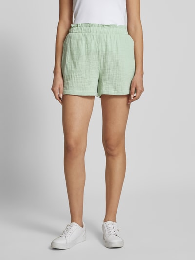 Vero Moda Loose fit korte broek van katoen, model 'NATALI' Rietgroen - 4