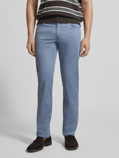 Brax Spodnie o kroju regular fit z fakturowanym wzorem model 'Cadiz' Jeansowy niebieski 4
