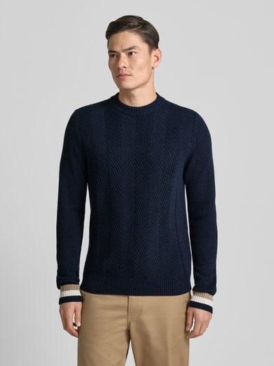MAERZ Muenchen Gebreide pullover met ribboorden Marineblauw - 4