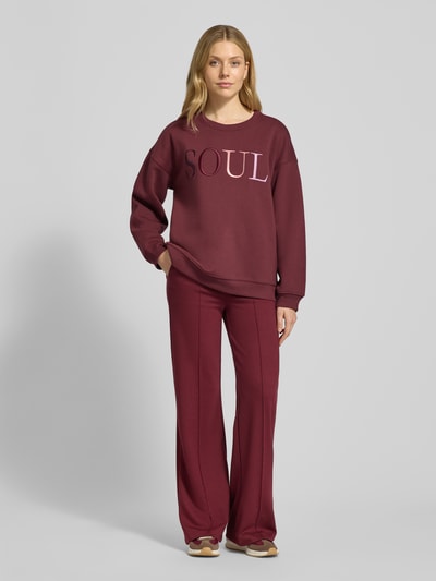 Smith and Soul Sweatshirt mit Stitching und Rundhalsausschnitt Bordeaux 1