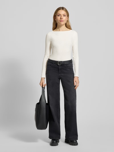 Tom Tailor Denim Slim fit shirt met lange mouwen van viscosemix Offwhite - 1