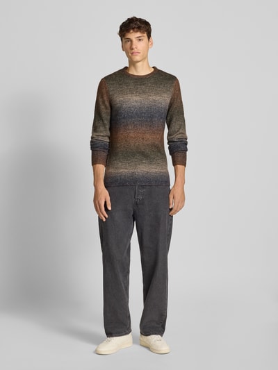 Blend Gebreide pullover met ronde hals, model 'DANNIE' Olijfgroen - 1