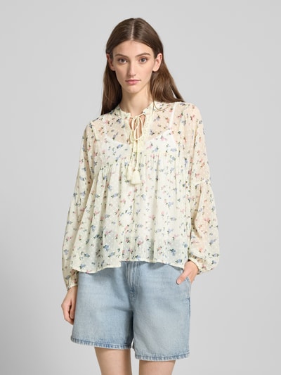 Only Boxy Fit Blusentop mit Allover-Muster Modell 'AIDA ELISA' Ecru 4