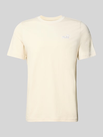 Produktfoto, T-Shirt aus reiner Baumwolle von PUMA PERFORMANCE in Creme mit geradem Schnitt, Rundhalsausschnitt und Label-Stitching