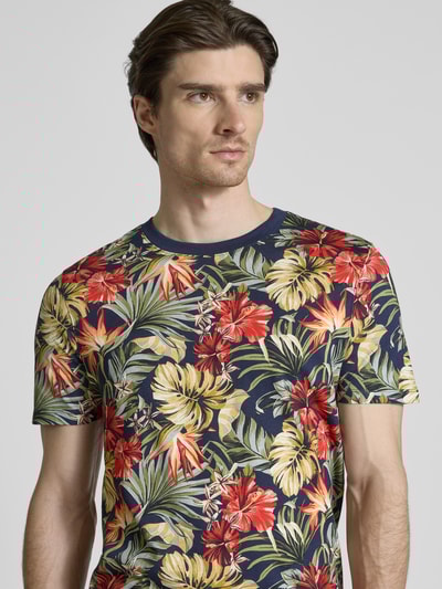 MCNEAL T-Shirt im Allover-Look mit Rundhalsausschnitt Dunkelblau 3