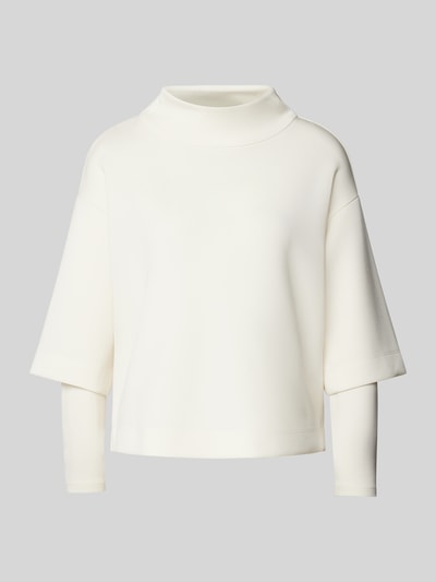 s.Oliver BLACK LABEL Loose Fit Sweatshirt aus Scuba mit überschnittenen Schultern Offwhite 2