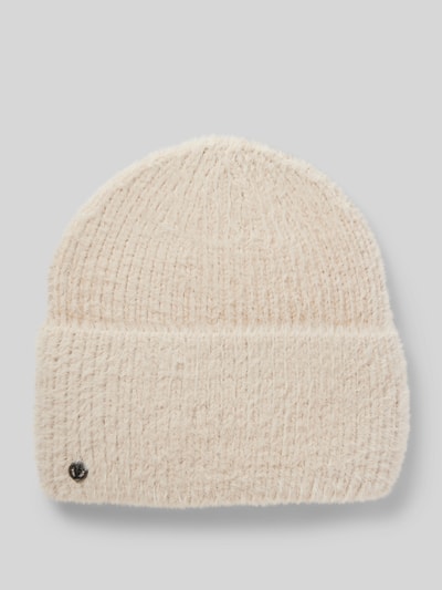 Loevenich Beanie in gebreide look met viscose Offwhite - 1