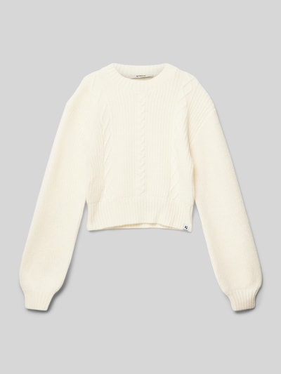 Garcia Gebreide pullover met ribboorden Offwhite - 1