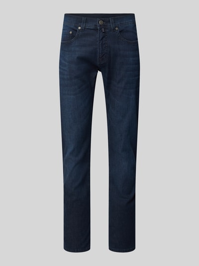 Produktfoto, Jeans mit Eingrifftaschen Modell 'Lyon' von Pierre Cardin, Baumwoll-Mix, Stretch, Tapered Fit, Light Denim, blaue Farbe, glatte Struktur