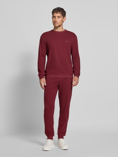 Tommy Hilfiger Regular fit sweatpants van puur katoen Bordeaux - 1