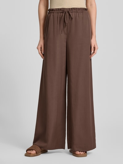 Mango Stoffhose mit weitem Bein und Tunnelzug Dunkelbraun 4