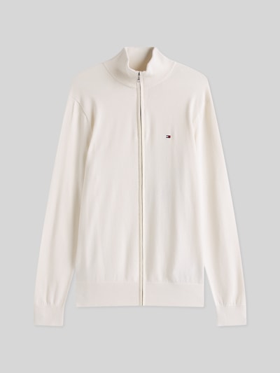 Tommy Hilfiger Regular Fit Strickjacke aus reiner Baumwolle Ecru 2