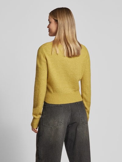 Calvin Klein Jeans Strickpullover mit V-Ausschnitt Senf 5