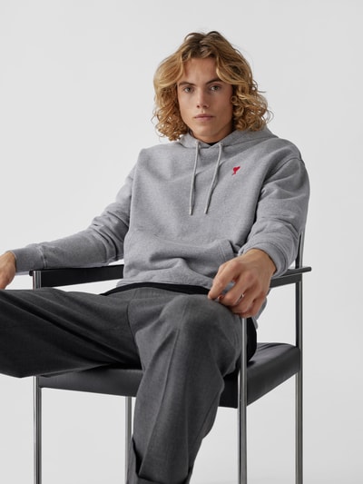 AMI PARIS Hoodie mit Label-Stitching Hellgrau 3