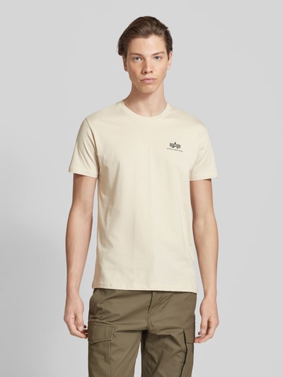 Alpha Industries T-Shirt mit Label-Print Modell 'BASIC' Offwhite 4