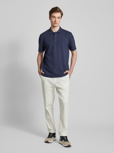 MCNEAL Regular fit poloshirt met korte knoopsluiting Donkerblauw gemêleerd - 1