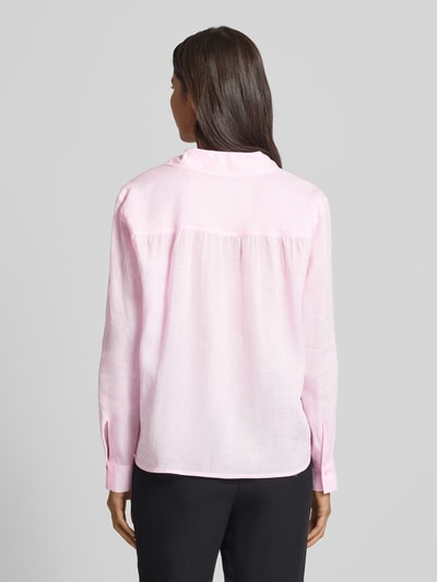 Marc Cain Regular Fit Bluse aus Ramie mit Umlegekragen Pink 5