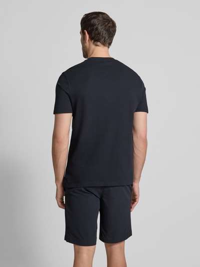 Strellson T-shirt z prążkowanym, okrągłym dekoltem model ‘Fisher’ Ciemnoniebieski 5