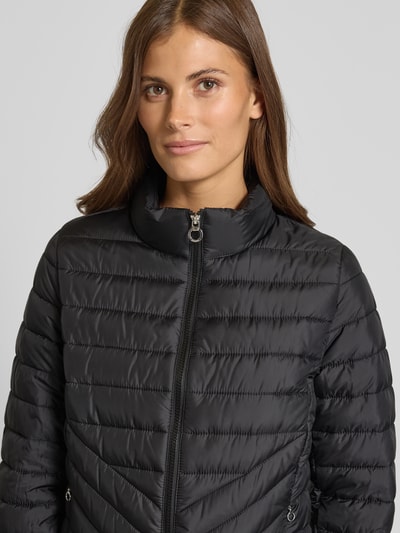 s.Oliver RED LABEL Slim fit gewatteerd jack met opstaande kraag Metallic zwart - 3