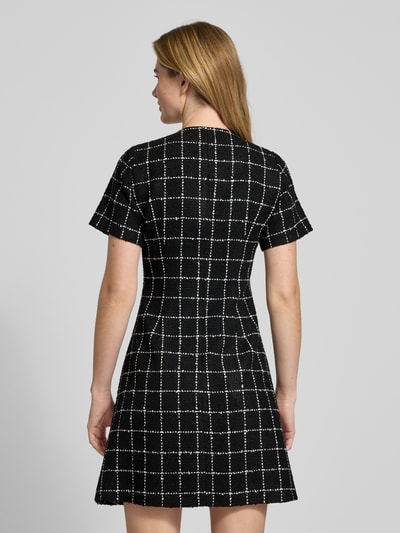 HUGO Tailliertes Etuikleid mit Gitterkaro-Muster Modell 'KIKLA' Black 5