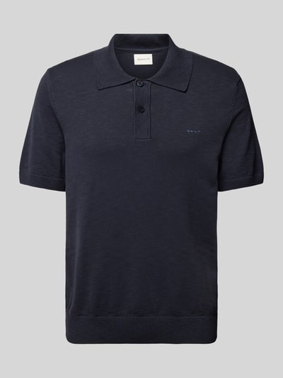 Gant Poloshirt in unifarbenem Design Marine 2