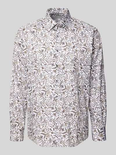 ETERNA Comfort fit zakelijk overhemd van katoen met kentkraag Zand - 2