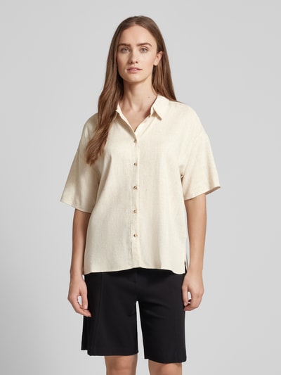 Fransa Blouse met platte kraag, model 'Juna' Beige gemêleerd - 4