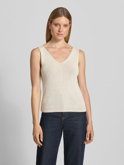 FREE/QUENT Tricottop met V-hals Beige - 4