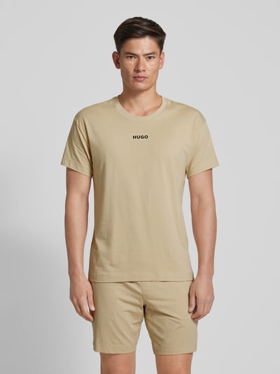 HUGO T-Shirt mit Label-Print Sand 4