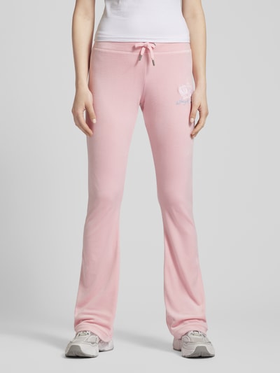 Juicy Couture Spodnie dresowe z wyhaftowanym logo Mocnoróżowy 4