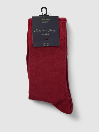 Christian Berg Men Socken mit Label-Details Bordeaux 3