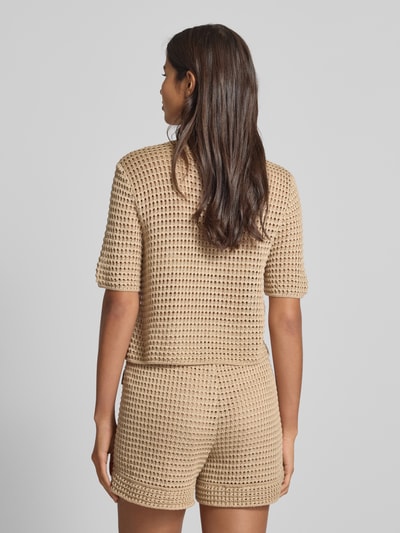 Marc Cain Strickshirt mit Polokragen und Brusttasche Sand 5