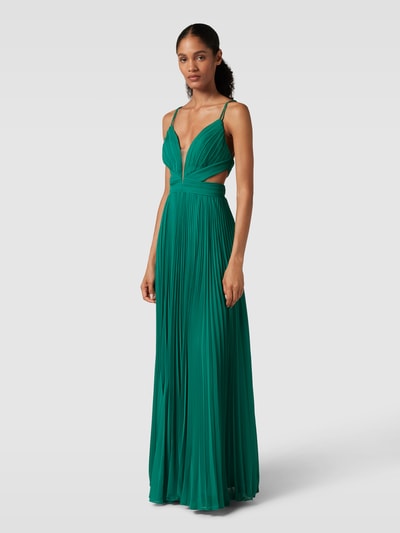 Luxuar Abendkleid mit Plisseefalten Gruen 1