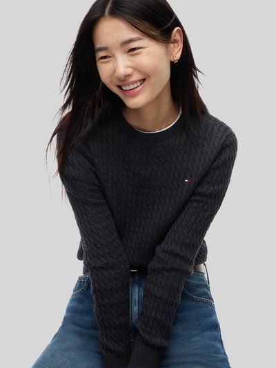Tommy Hilfiger Regular fit pullover van pure katoen ' Donkergrijs - 3