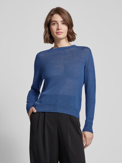 Weekend Max Mara Strickpullover aus reinem Flachs Modell 'ATZECO' Blau 4