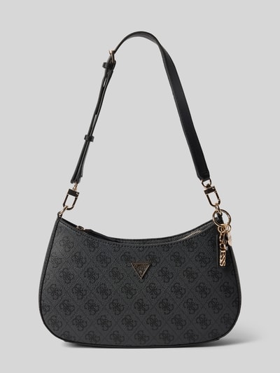 Produktfoto, Shoulder Bag mit Logo-Detail Modell 'Noelle' von GUESS, materiał skóropodobny, nadruk z logo na całej powierzchni, detal z logo, główna przegroda z zamkiem błyskawicznym, odpinany pasek na ramię, szerokość w rozmiarze 1: 29 cm, długość w rozmiarze 1: 18 cm, głębokość w rozmiarze 1: 6 cm, długość paska na ramię w rozmiarze 1: 60 cm