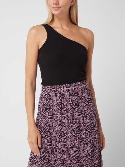 Modström One shoulder-top met stretch, model 'Igor' Zwart - 4