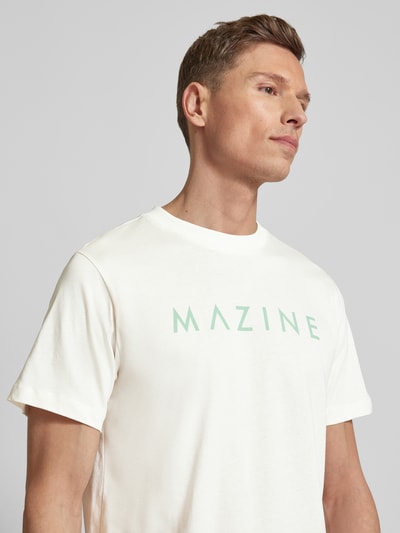 Mazine T-shirt z nadrukiem z logo model ‘Hurry’ Złamany biały 3