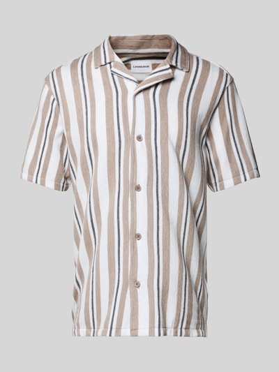 Lindbergh Relaxed fit vrijetijdsoverhemd met reverskraag Zand - 2