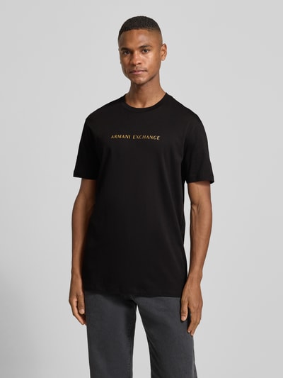 ARMANI EXCHANGE T-shirt met labelprint Zwart - 4