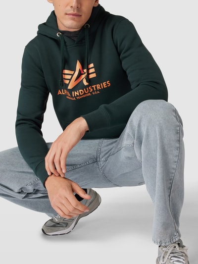 Alpha Industries Hoodie met labelprint Fles - 3