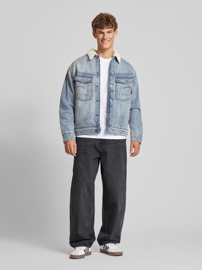 G-Star Raw Jeansjacke mit Futter aus Kunstfell Hellblau 1